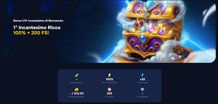 Bonus VIP di Benvenuto. 